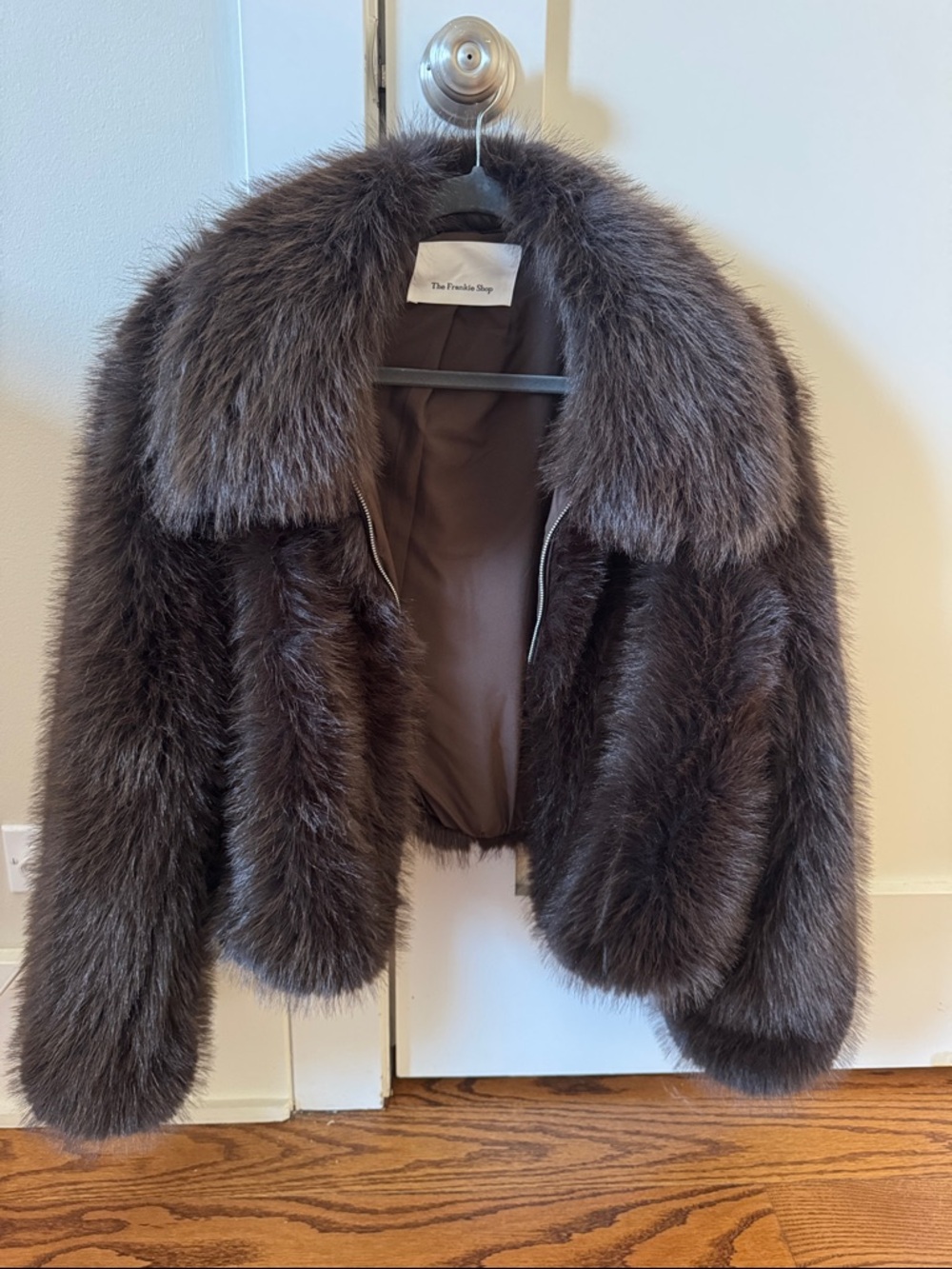 The Frankie Shop Hope Faux Fur Brown Jacket